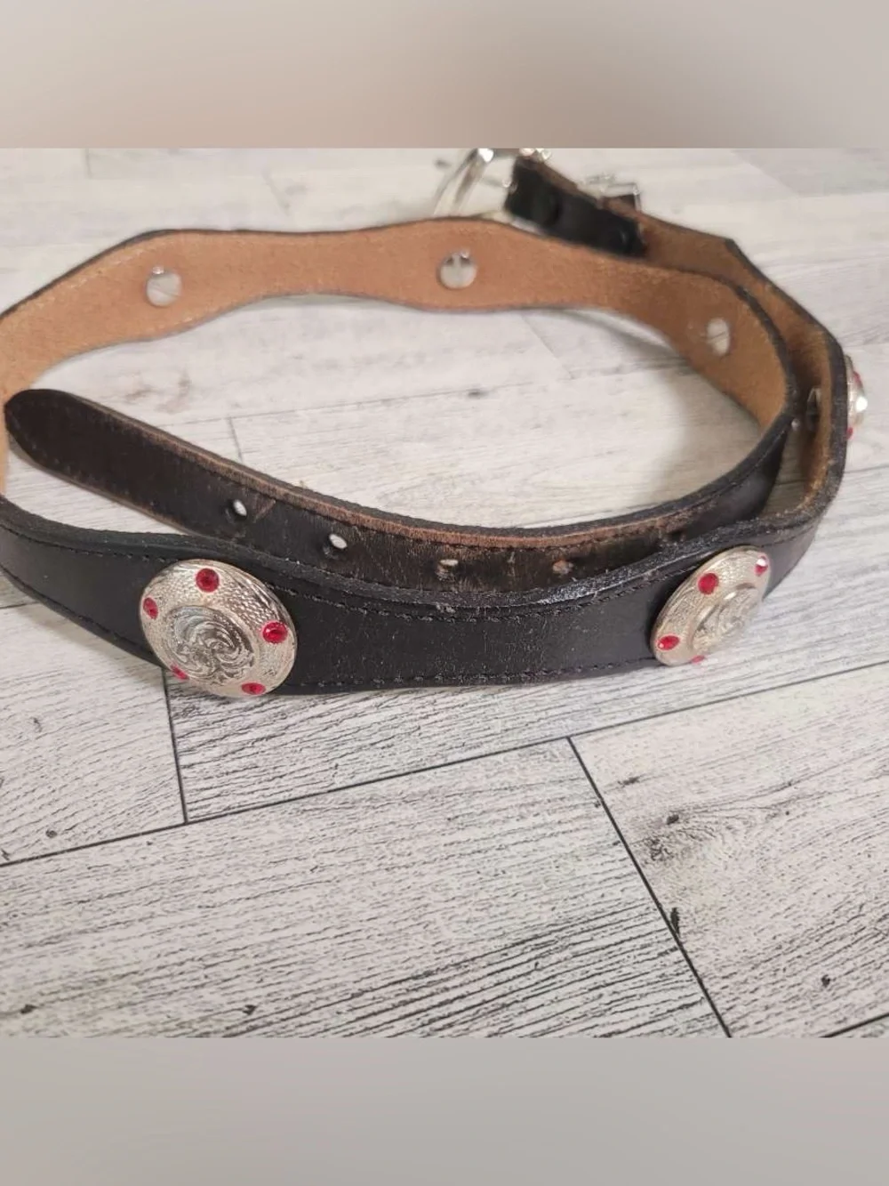 Women’s Nocona Western Black Leather Rodeo Concho Cowgirl Western Belt Size 30